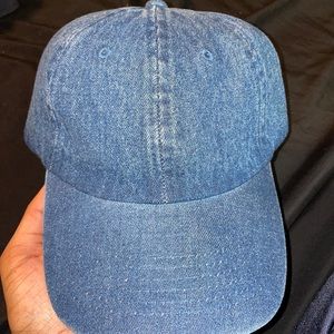 Blue jean jacket dad hat